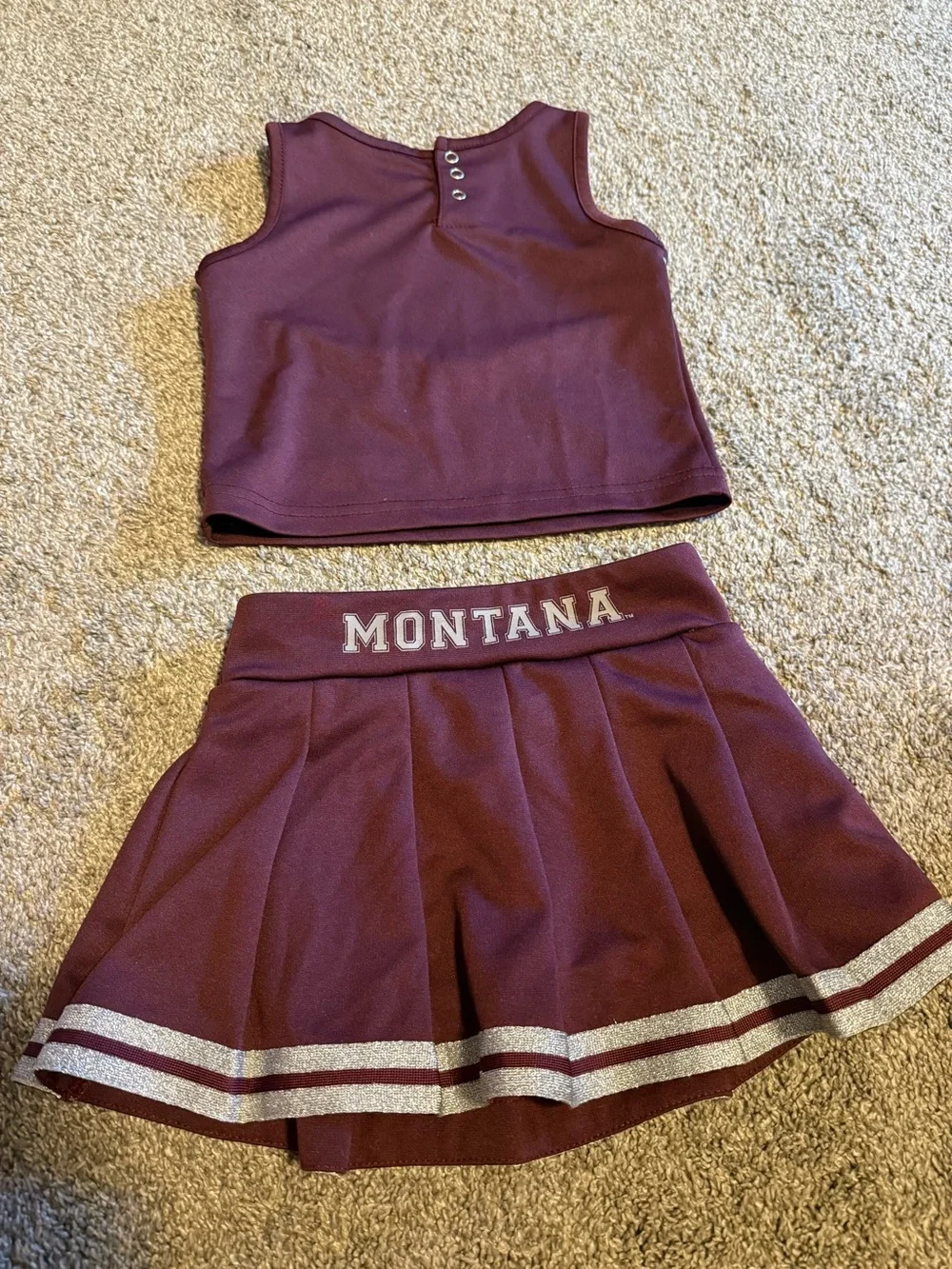 Montana Griz Maroon Cheer Crop Top & Skirt Set